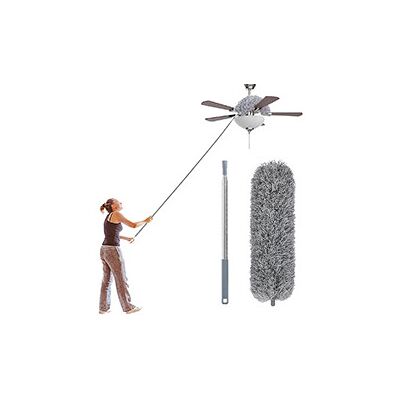 FULEADTURE Spolverino Telescopico 250 Cm, Strumento Di Pulizia Lavabile, Lungo Ed Estensibile, Mocio Multifunzionale Con Microfibra, Grigio FULEADTURE Spolverino Telescopico 250 Cm, Strumento Di Pulizia Lavabile, Lungo Ed Estensibile, Mocio Multifunzionale Con Microfibra, Grigio