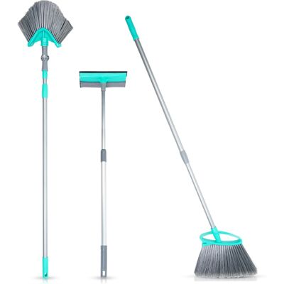 OEM Set Per La Pulizia: Scopa, Tergivetro, Scopa Telescopica Per Polvere E Ragnatele, 3 Pezzi. OEM Set Per La Pulizia: Scopa, Tergivetro, Scopa Telescopica Per Polvere E Ragnatele, 3 Pezzi.