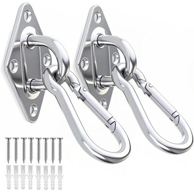 KEEMOTE Gancio Da Soffitto, Piastre Ad Occhiello Oblunghe In Acciaio Inox, Portata 300 Kg Per Altalene, Amache, Tende Da Sole, Accessori Per Barche. KEEMOTE Gancio Da Soffitto, Piastre Ad Occhiello Oblunghe In Acciaio Inox, Portata 300 Kg Per Altalene, Amache, Tende Da Sole, Accessori Per Barche.