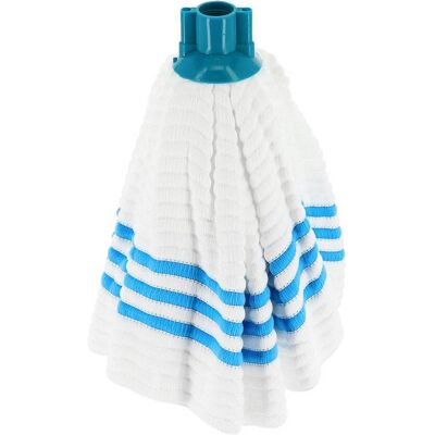 TENDANCE Testa Di Scopa Rotonda In Microfibra A Righe - Blu Acqua E Anatra - TENDANCE Testa Di Scopa Rotonda In Microfibra A Righe - Blu Acqua E Anatra -