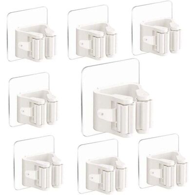 OEM Set Di 8 Porta Scope Da Parete Bianchi - Per Riporre Scope/mop - Cucina/bagno/giardino - Autoadesivo, Non Richiede Foratura - Crezuo Household-crezuo OEM Set Di 8 Porta Scope Da Parete Bianchi - Per Riporre Scope/mop - Cucina/bagno/giardino - Autoadesivo, Non Richiede Foratura - Crezuo Household-crezuo