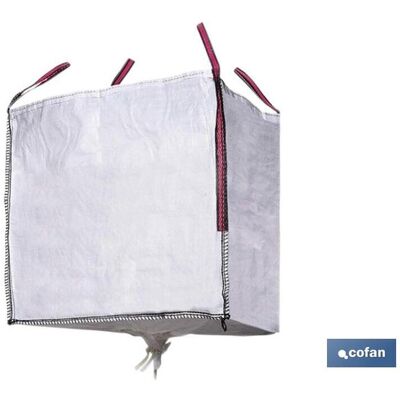 COFAN Sacco Per Detriti Grande 90x90x90 Cm Bianco Con Valvola Di Scarico COFAN Sacco Per Detriti Grande 90x90x90 Cm Bianco Con Valvola Di Scarico