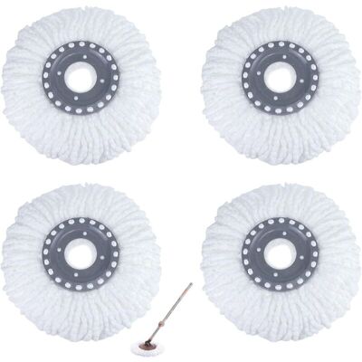 OEM Set Di 4 Testine Di Ricambio Universali A 360° Per Mocio A Frange, Con Elevato Assorbimento Di Acqua E Sporco Per La Pulizia Di Pavimenti In Laminato, Parquet, Piastrelle E Marmo (38 Cm) - Crezuo OEM Set Di 4 Testine Di Ricambio Universali A 360° Per Mocio A Frange, Con Elevato Assorbimento Di Acqua E Sporco Per La Pulizia Di Pavimenti In Laminato, Parquet, Piastrelle E Marmo (38 Cm) - Crezuo