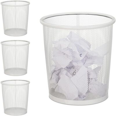 Relaxdays - Set4 - Bianco - 8 L - Wastebasket Relaxdays - Set4 - Bianco - 8 L - Wastebasket