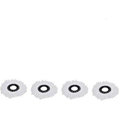 TREETALK Set Di 4 Testine In Microfibra Per Mocio Rotante A 360° - Bianche TREETALK Set Di 4 Testine In Microfibra Per Mocio Rotante A 360° - Bianche