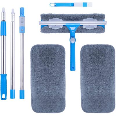 TREETALK Kit 3 In 1 Per La Pulizia Dei Vetri (31 Cm) Con Manico Telescopico, Scopa Estensibile Con Raschietto Per Vetri/auto. TREETALK Kit 3 In 1 Per La Pulizia Dei Vetri (31 Cm) Con Manico Telescopico, Scopa Estensibile Con Raschietto Per Vetri/auto.