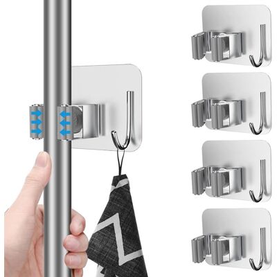OEM Portascopa Da Parete A 4 Pezzi – Organizer Per Scopa E Mocio In Acciaio Inossidabile Per Bagno, Cucina, Garage E Giardino – Robusta Soluzione Di Stoccaggio Da Parete, 86,5 Cm OEM Portascopa Da Parete A 4 Pezzi – Organizer Per Scopa E Mocio In Acciaio Inossidabile Per Bagno, Cucina, Garage E Giardino – Robusta Soluzione Di Stoccaggio Da Parete, 86,5 Cm