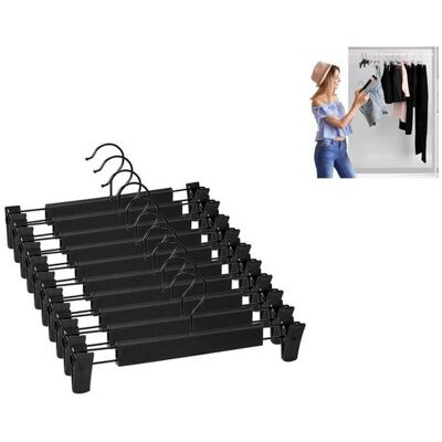 TAPWORKS Lotto Di 10 Grucce Per Pantaloni Con Clip – Grucce Salvaspazio E Antiscivolo Per Pantaloni, Gonne E Vestiti) Stand Con Fascette – Nero TAPWORKS Lotto Di 10 Grucce Per Pantaloni Con Clip – Grucce Salvaspazio E Antiscivolo Per Pantaloni, Gonne E Vestiti) Stand Con Fascette – Nero