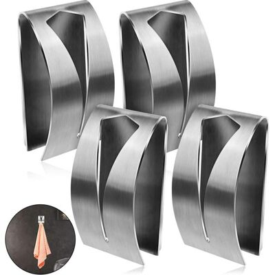 LABLANC 4 Ganci In Acciaio Inox Argento Per Asciugamani Da Bagno, Asciugamani Da Cucina, Bagno LABLANC 4 Ganci In Acciaio Inox Argento Per Asciugamani Da Bagno, Asciugamani Da Cucina, Bagno