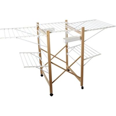 LGVSHOPPING Stendibiancheria Stendino Finto Legno Wide Con Porta Mollette LGVSHOPPING Stendibiancheria Stendino Finto Legno Wide Con Porta Mollette