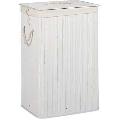 HELLOSHOP26 Portabiancheria Rettangolare Con Sacco In Cotone 65,5 Cm Bambù Bianco 1300019053 HELLOSHOP26 Portabiancheria Rettangolare Con Sacco In Cotone 65,5 Cm Bambù Bianco 1300019053