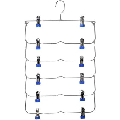 Zone Confezione Da 1 Grucce Multistrato Per Pantaloni, Con Clip In Metallo Antiscivolo E 12 Clip, Organizer Per Abiti (blu Scuro) Zone Confezione Da 1 Grucce Multistrato Per Pantaloni, Con Clip In Metallo Antiscivolo E 12 Clip, Organizer Per Abiti (blu Scuro)