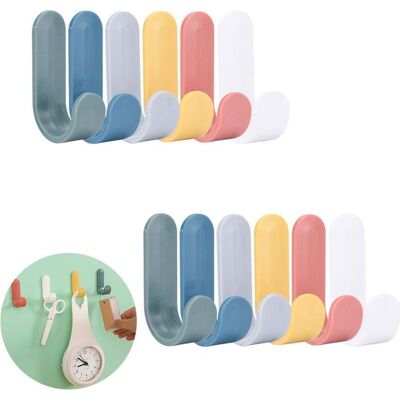 TAPWORKS Lotto Di 12 Ganci Da Parete Adesivo, Senza Perforazione, L'Organizzazione Della Casa TAPWORKS Lotto Di 12 Ganci Da Parete Adesivo, Senza Perforazione, L'Organizzazione Della Casa
