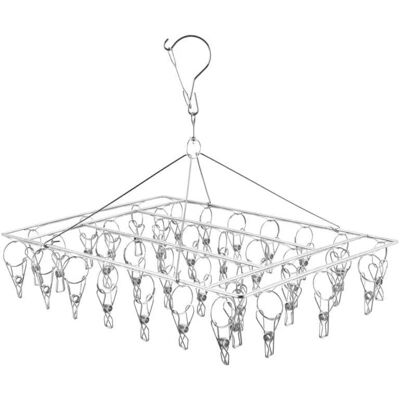 SANS MARQUE Stendibiancheria Per Calzini, Stendino Per Abiti Con 40 Clip Antivento In Acciaio Inox Per Calzini, Biancheria Intima, Vestiti E Asciugamani SANS MARQUE Stendibiancheria Per Calzini, Stendino Per Abiti Con 40 Clip Antivento In Acciaio Inox Per Calzini, Biancheria Intima, Vestiti E Asciugamani