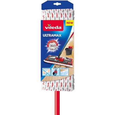 Vileda - Ultramax Mop, Microfibra, Rosso/bianco, 7 X 14 X 105 Cm, 7 X 14 X 105 Cm Vileda - Ultramax Mop, Microfibra, Rosso/bianco, 7 X 14 X 105 Cm, 7 X 14 X 105 Cm