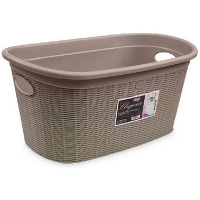 Stefanplast 1pz Cesta Portabiancheria Elegance Lt. 35 - Cm. 58x38x28 H Col. Tortora Stefanplast 1pz Cesta Portabiancheria Elegance Lt. 35 - Cm. 58x38x28 H Col. Tortora
