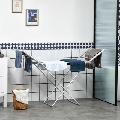 PZCC Stendino Elettrico Riscaldato Con Ali, Stendibiancheria Pieghevole Salvaspazio In Lega Di Alluminio, 144x53x91cm, Argento PZCC Stendino Elettrico Riscaldato Con Ali, Stendibiancheria Pieghevole Salvaspazio In Lega Di Alluminio, 144x53x91cm, Argento