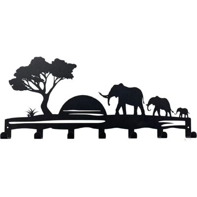 TAPWORKS Cappotto Bambino, Motivo Animali Della Giungla - Coat Rack Montaggio A Muro Con 7 Ganci In Metallo, Gancio Nero - Porta-cappotto-sospensione - Porta-cappotto-modello - Ferro Da Stiro - Nero TAPWORKS Cappotto Bambino, Motivo Animali Della Giungla - Coat Rack Montaggio A Muro Con 7 Ganci In Metallo, Gancio Nero - Porta-cappotto-sospensione - Porta-cappotto-modello - Ferro Da Stiro - Nero