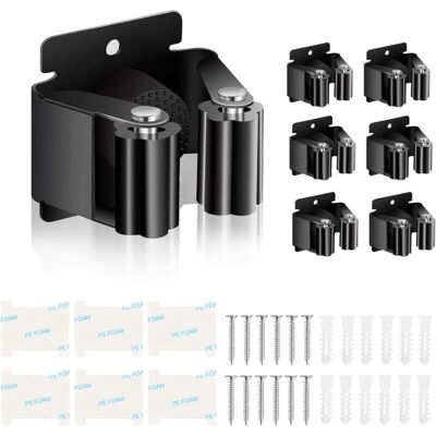 DPZO Set Di 6 Porta Scope, Ganci Per Scope Da Parete, Supporti Per Mocio Per Bagno, Cucina, Giardino, Garage, Ufficio DPZO Set Di 6 Porta Scope, Ganci Per Scope Da Parete, Supporti Per Mocio Per Bagno, Cucina, Giardino, Garage, Ufficio