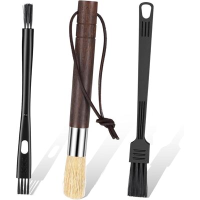 TIGREZY Set Di 3 Pennelli Da Caffè, Pennelli Per Espresso Con Manici In Palissandro, Pennelli Con Setole 3d, Per Baristi E Cucine Domestiche. TIGREZY Set Di 3 Pennelli Da Caffè, Pennelli Per Espresso Con Manici In Palissandro, Pennelli Con Setole 3d, Per Baristi E Cucine Domestiche.