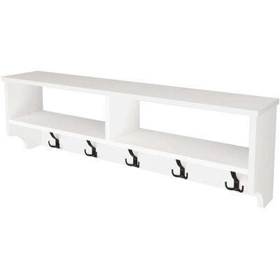 HELLOSHOP26 Appendiabiti - 15 Ganci - 120x22x37cm - Bianco - Perchero a parete HELLOSHOP26 Appendiabiti - 15 Ganci - 120x22x37cm - Bianco - Perchero a parete