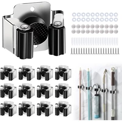 OEM Porta Scope Da Parete, 12 Pezzi In Acciaio Inossidabile, Porta Scope Da Parete Per Attrezzi Da Giardino, Cucina, Bagno, Garage, Pala, Mocio OEM Porta Scope Da Parete, 12 Pezzi In Acciaio Inossidabile, Porta Scope Da Parete Per Attrezzi Da Giardino, Cucina, Bagno, Garage, Pala, Mocio