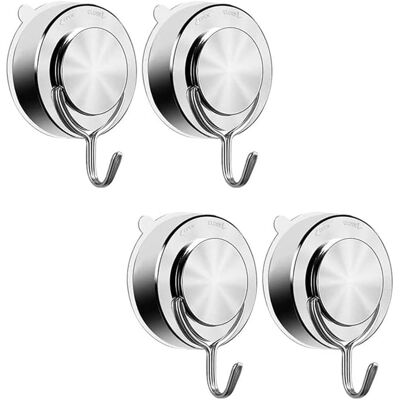 Zone Gancio A Ventosa, Gancio A Ventosa Super Resistente In Acciaio Inox, Gancio Da Parete, Gancio Portasciugamani, Non Richiede Foratura, Per Bagno, Mobiletto Della Cucina, Casa, Ufficio, 4 Pezzi Zone Gancio A Ventosa, Gancio A Ventosa Super Resistente In Acciaio Inox, Gancio Da Parete, Gancio Portasciugamani, Non Richiede Foratura, Per Bagno, Mobiletto Della Cucina, Casa, Ufficio, 4 Pezzi