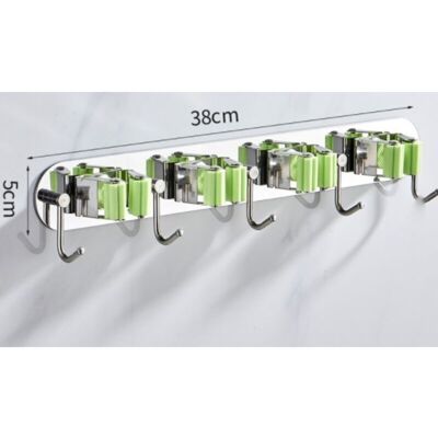 OEM Porta Scopa Da Parete, In Acciaio Inox, Con 4 Clip E 5 Ganci, Organizer Da Parete Per Cucina, Giardino, Balcone, Garage, Verde -crezuo OEM Porta Scopa Da Parete, In Acciaio Inox, Con 4 Clip E 5 Ganci, Organizer Da Parete Per Cucina, Giardino, Balcone, Garage, Verde -crezuo