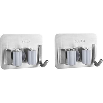 OEM Porta Scopa In 2 Pezzi, Supporto Per Scopa Da Parete In Acciaio Inox, Supporto Adesivo Per Mocio Con Ganci Per Cucina, Bagno, Giardino OEM Porta Scopa In 2 Pezzi, Supporto Per Scopa Da Parete In Acciaio Inox, Supporto Adesivo Per Mocio Con Ganci Per Cucina, Bagno, Giardino