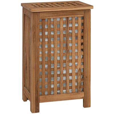 VIDAXL Cesto Per Lavanderia Naturale Legno Di Teak Solido VIDAXL Cesto Per Lavanderia Naturale Legno Di Teak Solido