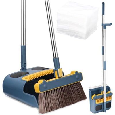 OEM Scopa E Paletta A Manico Lungo Con 30 Fogli Elettrostatici, Girevole A 180°, Ideale Per Cucina/giardino – Blu/arancione OEM Scopa E Paletta A Manico Lungo Con 30 Fogli Elettrostatici, Girevole A 180°, Ideale Per Cucina/giardino – Blu/arancione
