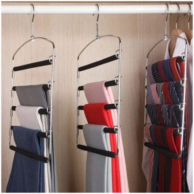 TAPWORKS Gruccia Per Pantaloni 5 Strati In Acciaio Inox Appendiabiti Antiscivolo Risparmio Di Spazio Armadio, Di Archiviazione, Di Abbigliamento, Di Colore Viola TAPWORKS Gruccia Per Pantaloni 5 Strati In Acciaio Inox Appendiabiti Antiscivolo Risparmio Di Spazio Armadio, Di Archiviazione, Di Abbigliamento, Di Colore Viola