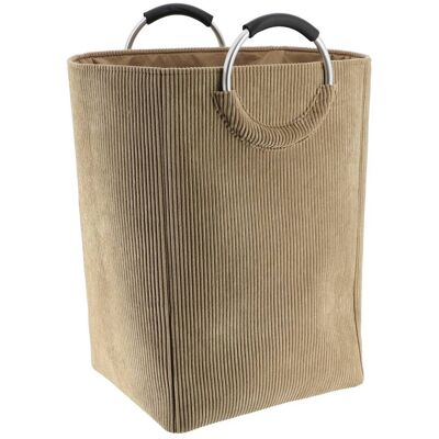 TENDANCE Cesto Portabiancheria Pieghevole In Velluto 55l-taupe - TENDANCE Cesto Portabiancheria Pieghevole In Velluto 55l-taupe -