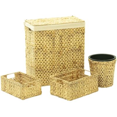 VIDAXL Set Accessori Da Bagno 4 Pz In Giacinto D'Acqua VIDAXL Set Accessori Da Bagno 4 Pz In Giacinto D'Acqua