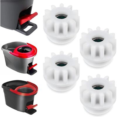 WUIPEO 4 Ricambi Per Spin Mop, Spin Mop In Plastica, Cuscinetto Frizione, Pignone Da 2,5 Cm, (bianco) WUIPEO 4 Ricambi Per Spin Mop, Spin Mop In Plastica, Cuscinetto Frizione, Pignone Da 2,5 Cm, (bianco)