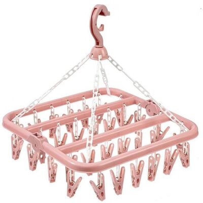 TAPWORKS Vestiti Stendibiancheria Pieghevole Con 32 Morsetti - Appendiabiti - Attaccapanni In Plastica Appendiabiti Multifunzionale, Resistente Al Vento - Rack Di Essiccazione Per Calze E Biancheria Intima, Ab TAPWORKS Vestiti Stendibiancheria Pieghevole Con 32 Morsetti - Appendiabiti - Attaccapanni In Plastica Appendiabiti Multifunzionale, Resistente Al Vento - Rack Di Essiccazione Per Calze E Biancheria Intima, Ab