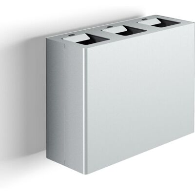 GIORDANOSHOP Pattumiera A Muro A 3 Scomparti Totale 60 L 76x28x56 Cm Con Contenitori Interni In Acciaio Verniciato Grigio GIORDANOSHOP Pattumiera A Muro A 3 Scomparti Totale 60 L 76x28x56 Cm Con Contenitori Interni In Acciaio Verniciato Grigio
