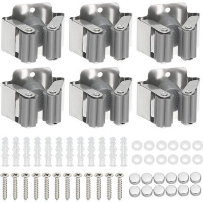 OEM Set Di 6 Porta Scope Da Parete, Porta Attrezzi Da Parete, Porta Mocio, Per Bagno, Cucina, Ufficio, Ripostiglio, Giardino, Garage -crezuo OEM Set Di 6 Porta Scope Da Parete, Porta Attrezzi Da Parete, Porta Mocio, Per Bagno, Cucina, Ufficio, Ripostiglio, Giardino, Garage -crezuo