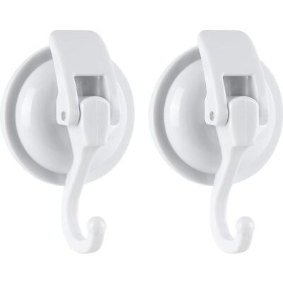 TAPWORKS Set Di 2 Ganci A Ventosa Ganci A Ventosa Con Gancio Ganci A Ventosa Ganci Senza Foratura - Abs - Bianco TAPWORKS Set Di 2 Ganci A Ventosa Ganci A Ventosa Con Gancio Ganci A Ventosa Ganci Senza Foratura - Abs - Bianco