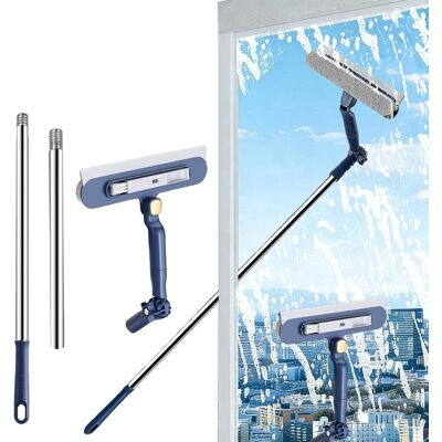 OEM Spazzola Per La Pulizia Di Vetri Estensibile 2 In 1 – Raschietto E Spazzola Telescopici Da 120 Cm, Testina Rotante Per Vetri, Specchi E Docce – Blu OEM Spazzola Per La Pulizia Di Vetri Estensibile 2 In 1 – Raschietto E Spazzola Telescopici Da 120 Cm, Testina Rotante Per Vetri, Specchi E Docce – Blu