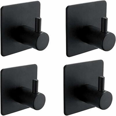 DPZO Set Di 4 Ganci Adesivi 3m, Ganci Da Parete Per Bagno, Ganci Per Asciugamani Da Cucina, Ganci Per Quadri (non È Necessaria La Foratura), Ganci Autoadesivi In Acciaio Inox, Neri DPZO Set Di 4 Ganci Adesivi 3m, Ganci Da Parete Per Bagno, Ganci Per Asciugamani Da Cucina, Ganci Per Quadri (non È Necessaria La Foratura), Ganci Autoadesivi In Acciaio Inox, Neri