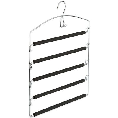 RELAXDAYS Grucce Per Pantaloni Salvaspazio, Appendiabiti Multiplo Imbottito In Metallo, Hlp: 44,5x37x2,7 Cm Argento/nero RELAXDAYS Grucce Per Pantaloni Salvaspazio, Appendiabiti Multiplo Imbottito In Metallo, Hlp: 44,5x37x2,7 Cm Argento/nero