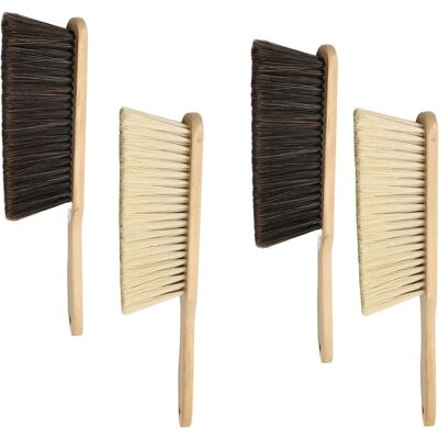 GABRIELLE Set Di 4 Scope In Legno - Setole Sintetiche - Manico In Legno - Scopa Morbida Con Foro Nel Manico Per Appenderla - 2 Grigie + 2 Gialle GABRIELLE Set Di 4 Scope In Legno - Setole Sintetiche - Manico In Legno - Scopa Morbida Con Foro Nel Manico Per Appenderla - 2 Grigie + 2 Gialle