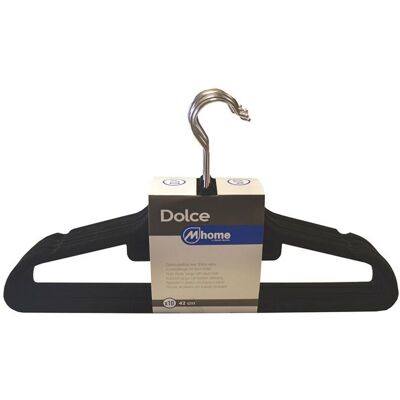 MONDEX Set Di 10 Appendiabiti In Plastica Con Finitura In Velluto 42 Cm MONDEX Set Di 10 Appendiabiti In Plastica Con Finitura In Velluto 42 Cm