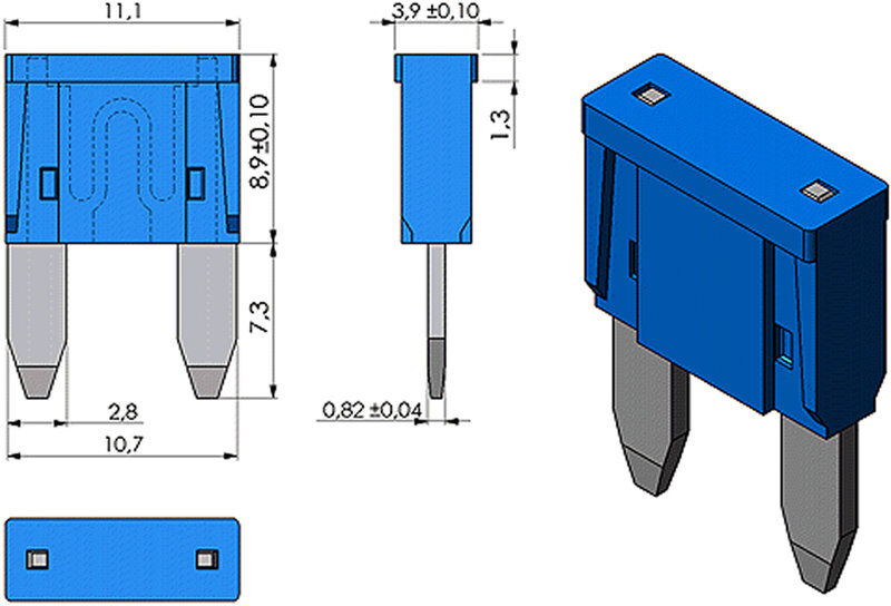 BLISTER AZIMUTHSHOP Fusibile mini 7,5 a confezione pezzi 4