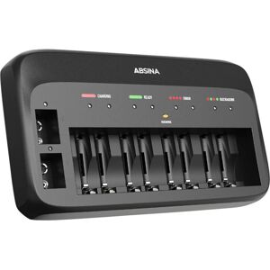 ABSINA 301003 Caricabatterie Rapido Nimh, Nicd Blocco Da 9 V, Ministilo (aaa), Stilo (aa) - ABSINA 301003 Caricabatterie Rapido Nimh, Nicd Blocco Da 9 V, Ministilo (aaa), Stilo (aa) -