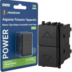 AIGOSTAR Pulsante Tapparella Nero Tipo Italiano Compatibile Vimar Plana AIGOSTAR Pulsante Tapparella Nero Tipo Italiano Compatibile Vimar Plana