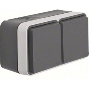BERKER Presa Doppia Superficie W.1 Grigio, Grigio Luminescente 47843515 BERKER Presa Doppia Superficie W.1 Grigio, Grigio Luminescente 47843515