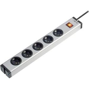Ehmann - 0601x00052031 Multipresa Con Interruttore 5 Scomparti Alluminio Schuko 1 Pz. Ehmann - 0601x00052031 Multipresa Con Interruttore 5 Scomparti Alluminio Schuko 1 Pz.