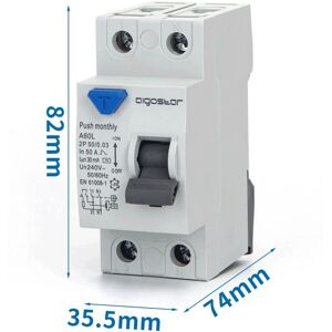 AIGOSTAR Interruttore Differenziale Salvavita Ac 2p 50a 30ma 240v Protezione Da Dispersione Verso Terra AIGOSTAR Interruttore Differenziale Salvavita Ac 2p 50a 30ma 240v Protezione Da Dispersione Verso Terra